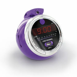 Metronic - Radio-réveil Pop Purple fm usb projection double alarme - violet