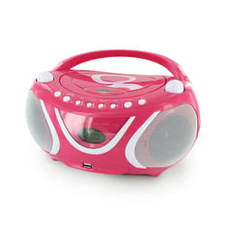 Metronic 477148 Lecteur de CD Lecteur CD portable Rose, Blanc