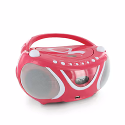 Metronic 477148 Lecteur de CD Lecteur CD portable Rose, Blanc