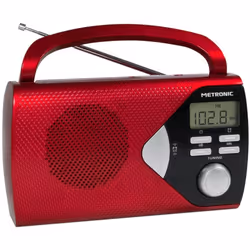Metronic 477201, Portable, Numérique, AM, FM, LCD, Rouge, Plastique