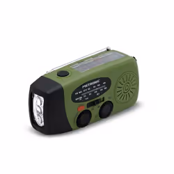 Radio Joe dynamo durgence à chargement solaire 2000 mAh - Verte et noire