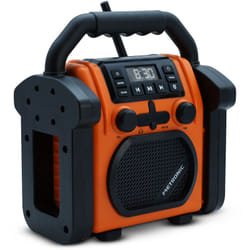 Radio de chantier Billy avec batterie rechargeable, radio FM, Bluetooth, batterie de secours - orange