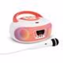 MOOOV 477409 Lecteur CD Radio FM Karaoké Bluetooth Enfant avec Micro Effets Lumineux Poste Portable avec Poignée Secteur ou