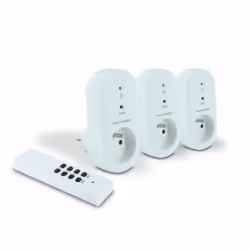 SANS INSTALLATION SECURITE ENFANT 3 PRISES TELECOMMANDEES Ce pack de trois prises sans fil télécommandées permet de commander ...