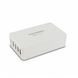 Chargeur bureau 3 usb-a Smart ic + 1 usb-a Quick Charge + 1 usb-c - blanc