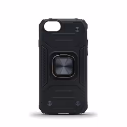 Coque rigide renforcée magnétique avec anneau pour iPhone 7/8/SE20/SE22 - noire