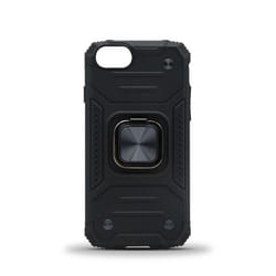 Coque rigide renforcée magnétique avec anneau pour iPhone 7/8/SE20/SE22 - noire
