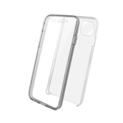 Coque semi-rigide 360° pour iPhone 13 Mini - MOOOV - Transparent / Gris - Protection intégrale - Fine et légère