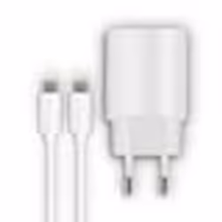 Chargeur secteur 1 USB-C 20W Power Delivery+câble USB-C/USB-C 12 m - blanc