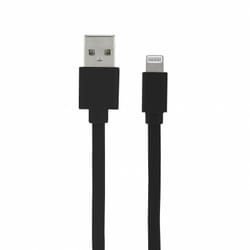 Câble mfi / usb-a plat pour iPhone iPad 2 m - noir