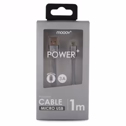 MOOOV 732075 câble USB 1 m USB A Micro-USB A Gris