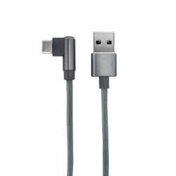 Mooov - Câble usb-c /usb-a coudé nylon 1 m - gris