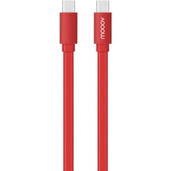 Mooov - Câble usb-c / usb-c plat 1 m - rouge intense