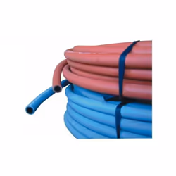 Tuyau caoutchouc, renforcement par une tresse textile haute ténacité. Colorisbleu pour oxygène. Température d’utilisation : d ...