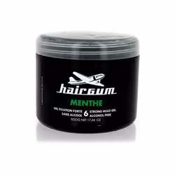 Gel fixant cheveux Menthe - Hairgum - 500ml - Fixation longue durée - Effet mouillé - Sans alcool
