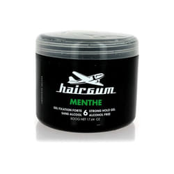 Gel fixant cheveux Menthe - Hairgum - 500ml - Fixation longue durée - Effet mouillé - Sans alcool