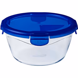 Pyrex - Cook &amp; go - Boîte Ronde en Verre avec Couvercle Hermétique et Étanche Ø 20 cm - Cuisinez au Four