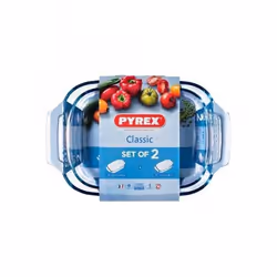 Pyrex Ensemble de plats de cuisson au four Classic Transparent Verre Borosilicaté (2 pcs) - TU
