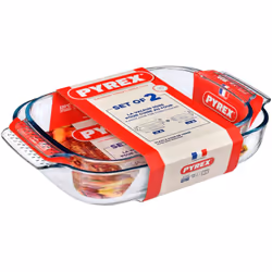 Pyrex - Set de 2 plats 35x23 cm et 39x25 cm