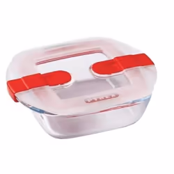 Boîte rectangulaire avec couvercle - PYREX - 1451022 - 25 x 22 cm - 22 L - Cook & Heat - Base en verre borosilicate