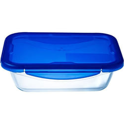 Lot de 3 Lunch Box - PYREX - Cook & Go - Verre - Rectangulaire - Couvercle hermétique - 08 L