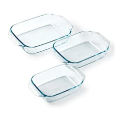Lot de 3 plats a four - PYREX - Verre - Rectangulaire - Irrésistible - 20-25-28 cm