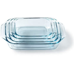 Lot de 4 plats à four - PYREX - Verre - Rectangulaire - 27/31/35/39 cm