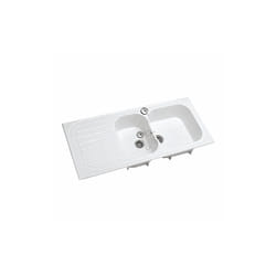 Evier à encastrer réversible Vallauris 2 cuves + 1 égouttoir 112x50 blanc