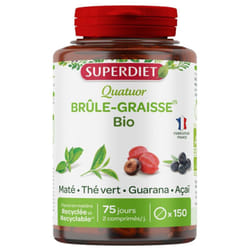 Superdiet Quatuor Maté Brûle-Graisse Bio 150 Comprimés