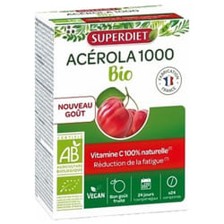 Superdiet Acérola 1000 Bio 24 Comprimés Sécables à Croquer