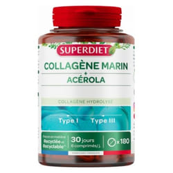 Superdiet Collagène Marin & Acérola 180 Comprimés