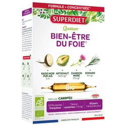 Superdiet Quatuor Bien-Être du Foie Bio 20 Ampoules