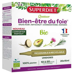 Superdiet Quatuor Bien-Être du Foie Bio 20 Unidoses
