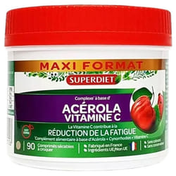 Superdiet Acérola Vitamine C 90 Comprimés Sécables à Croquer