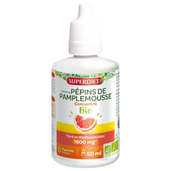 Superdiet Extrait de Pépins de Pamplemousse Concentré 1600 mg Bio 50 ml