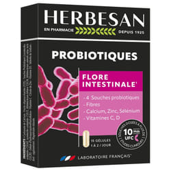 Herbesan Probiotiques Flore Intestinale 15 Gélules