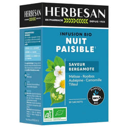 Herbesan Infusion Nuit Paisible Bio 20 Sachets