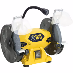 Touret à meuler de 150W meule-meule Ø150mm (grain A36 & A60) - Lampe LED et vitesse de rotation de 2950tr/min - 2 écrans poly ...
