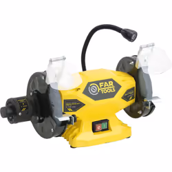 Touret à meuler de 400W meule-meule 2xØ150mm (grain A36 & A60) avec affuteur de forets - Lampe LED et vitesse de rotation de  ...