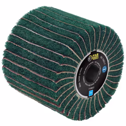 Brosse fibre synthétique G240 et lamelles G120 FAR TOOLS Ø 120 mm L 100 mm - 110863 - Brosse en fibre synthétique (Grain 240) ...
