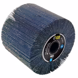 Brosse à lamelles abrasives oxyde de zirconium grain 120 Ø120mm - L100mm pour poncer le bois ou le métal (surfaces planes). C ...