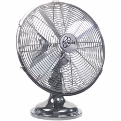 Ventilateur de table UTAH 35W - Diamètre 30cm - En métal finition chromée - Sélecteur 3 vitesses - Tête inclinable et oscilla ...