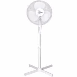 Ventilateur sur pied TENESSEE 50W - Diamètre 40cm - Corps et pales en plastique blanc - Sélecteur 3 vitesses - Hauteur réglab ...