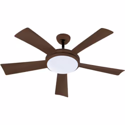 Ventilateur de plafond diamètre 132cm, puissance 38W, 9+2 vitesses, plateau d'éclairage LED 1760Lm 18W avec réglage de la cou ...