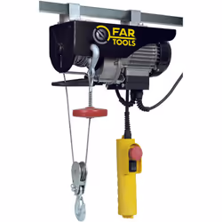 Palan Electrique de 1050W - Charge maximale de 600Kg, câble de 12m Ø4,5mm - Vitesse 8m/s - Boitier de commande - Arrêt d'urge ...
