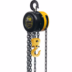 Palan à chaine charge maximale de 2T - Hauteur maximale de 2,5m - Chaine en acier allié trempé - 2 crochets mousqueton orient ...