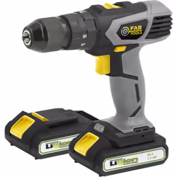 Perceuse à percussion/visseuse sans fil 18V, 2 batteries lithium-ion de 1,5Ah. Très légère. Pour percer dans le bois, le méta ...