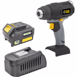 KIT XF-HEATGUN Pistolet à air chaud 18V de 550°C - Le temps de chauffe est de 5s avec un débit d'air de 200L/min - Livré avec ...
