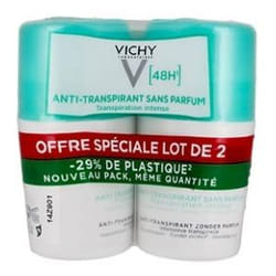 Vichy Déodorant Anti-Transpirant 48H Roll-On Lot de 2 x 50 ml