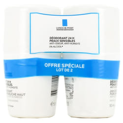 La Roche-Posay Déodorant Physiologique 24H Roll-On Lot de 2 x 50 ml